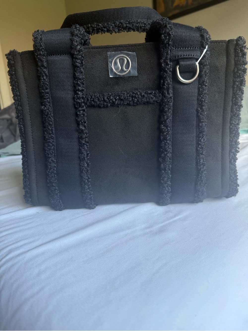 lululemon athletica Black Textured Tote with Loop Trim